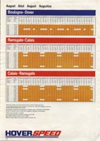 The Hoverspeed 1982 brochure, including timetables - August timetables